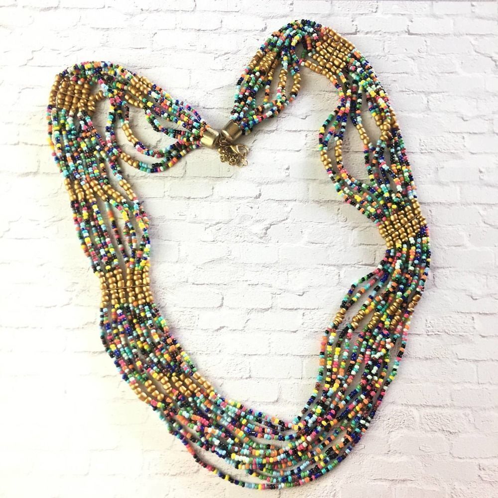 Vintage Seed Bead Statement Necklace